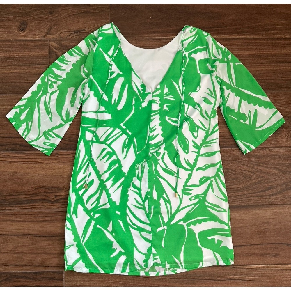 Lilly Pulitzer for Target Green & White Tropical Shift Dress